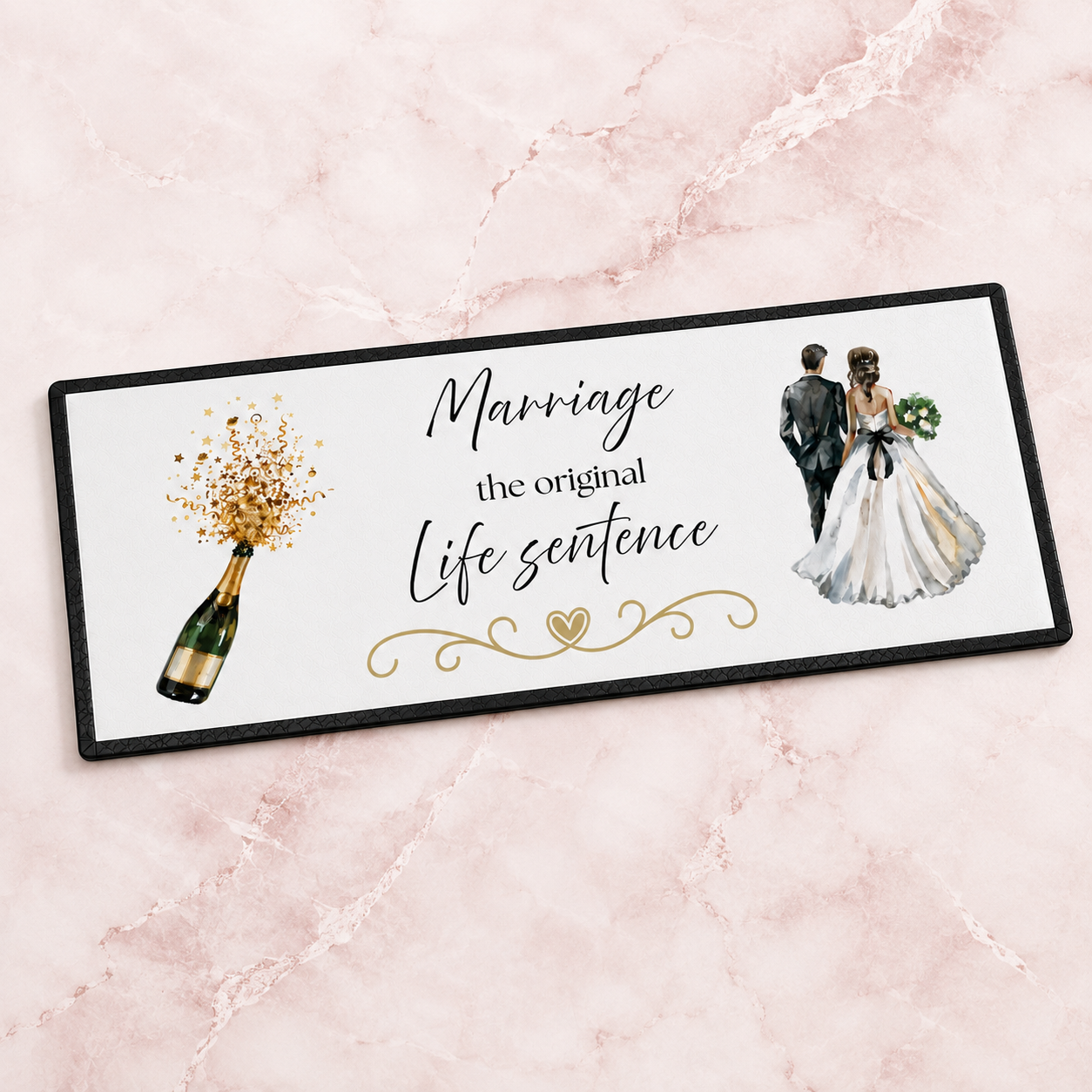 personalised wedding bar mat